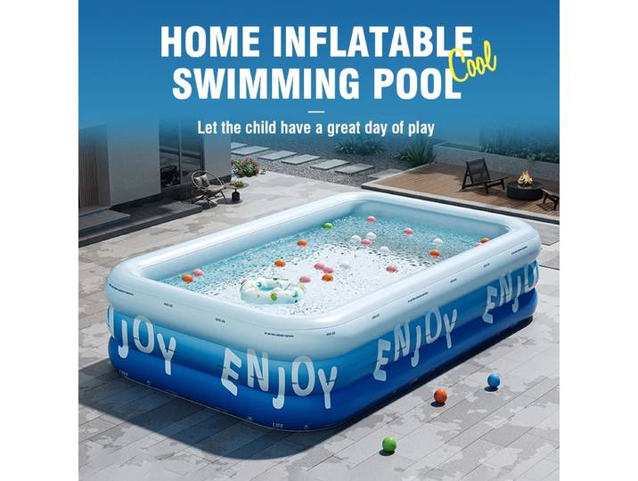 Grande piscine épaisse de 1.8/2.1/2.6M, pour adultes et enfants, anti-fuite, piscine intérieure et extérieure, jeux d'eau dans la cour