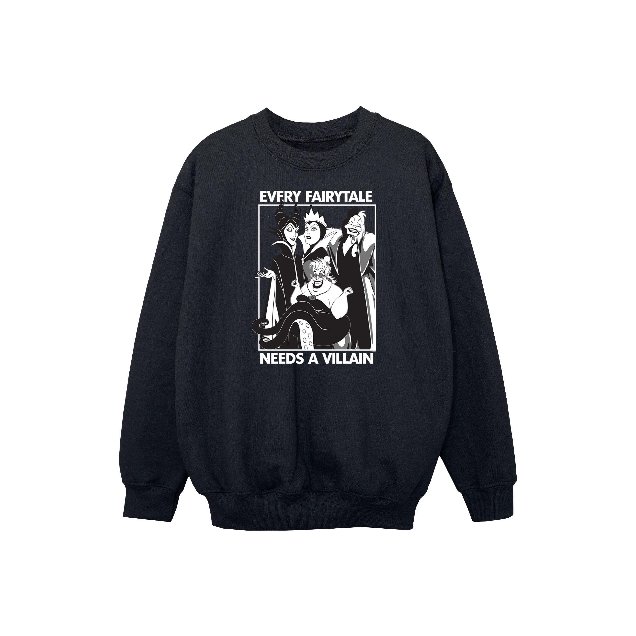 Disney Meisjes Schurken Katoenen Sweatshirt (Zwart)