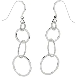 Zeeme Silber Ohrringe Silber 925 mit Ring-Motiv 52mm lang