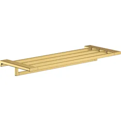 hansgrohe AddStoris Handtuchablage mit Handtuchhalter, 41751990, Farbe: Polished Gold Optic
