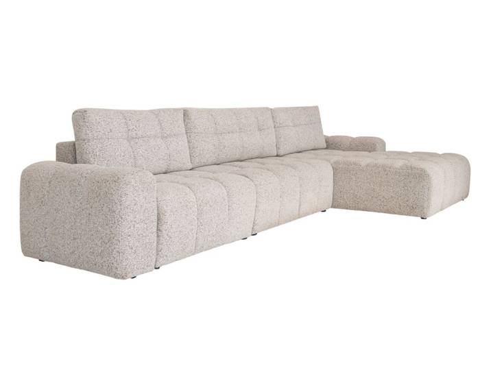 Canapé d'angle modulaire 5pl convertible, angle droit, sel et poivre