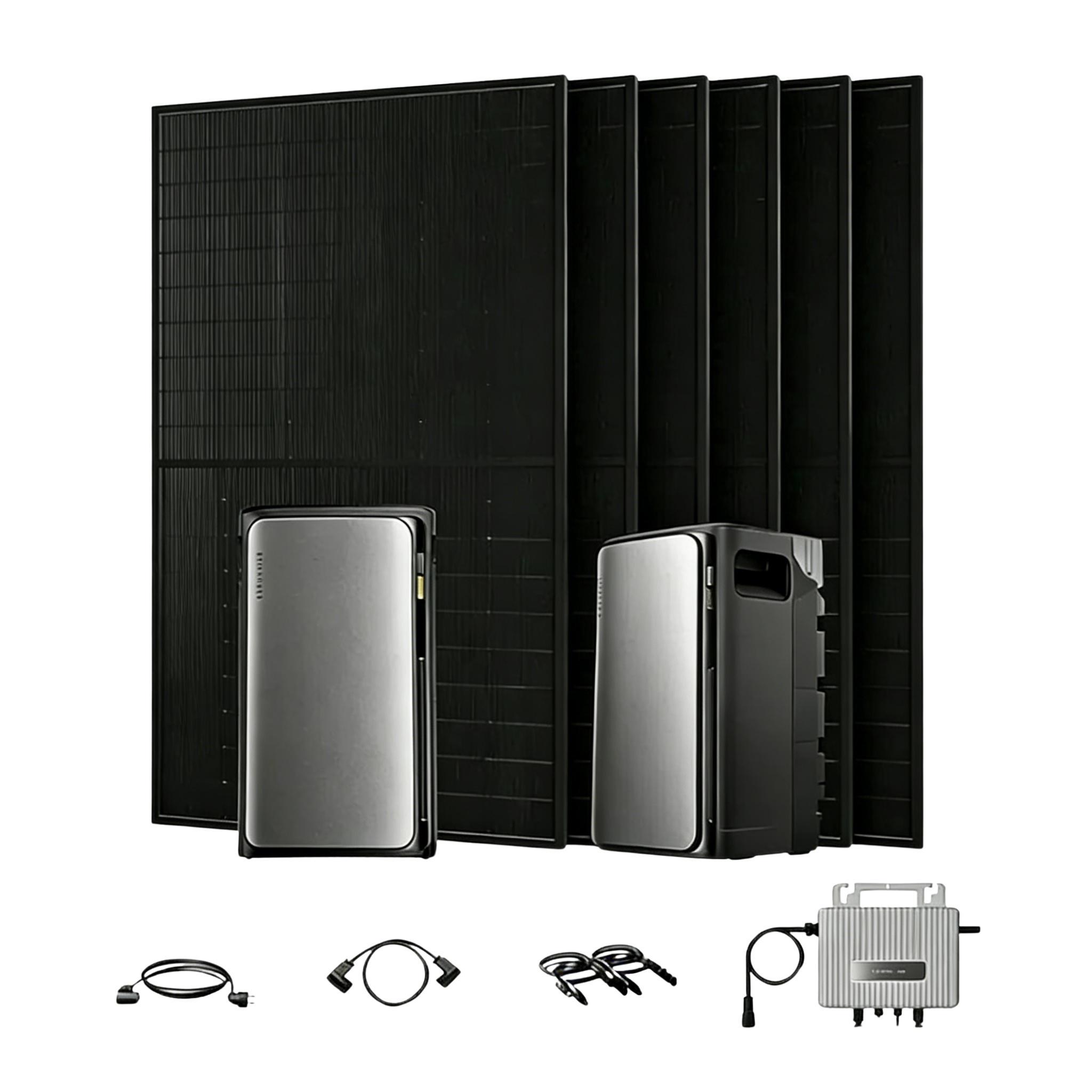 Powerness Balkonkraftwerk mit Speicher 3840Wh, Ecoflow Stream Ultra mit AC Pro Speicher und SUNPRO 3000W Full Black Bifaziale Solarmodule (0% MwSt)