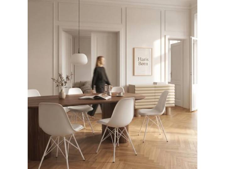 Haris Børn® Esszimmerstühle (8er Set) Weiß, Gestell Weiß - Schalenstuhl aus Kunststoff - Stühle Esszimmer, Esstisch Stühle & Küchenstühle - Esszimmerstuhl 30 Tage risikofrei testen