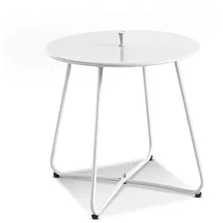 Beistelltisch Toulon ø 45 cm Stahl Weiß