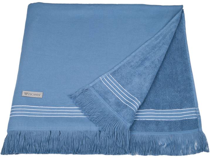 Hamamtuch ROSS Hamam , blau (kornblau), B:90cm L:180cm, Hamam Frottier, Hamam Frottier, Handtücher, Hamamtuch, idealer Begleiter für Strand, Sauna oder Wellnessbereich