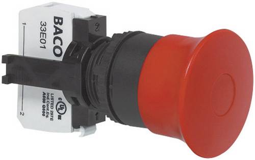 BACO L22DD01A Not-Aus-Schalter Frontring Kunststoff, Schwarz IP69K 1St.
