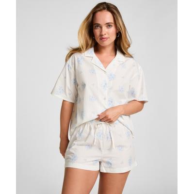 Pyjama HUNKEMÖLLER "Jacket Woven", Damen, Gr. S, weiß, 100% Baumwolle, Homewear-Sets Pyjama