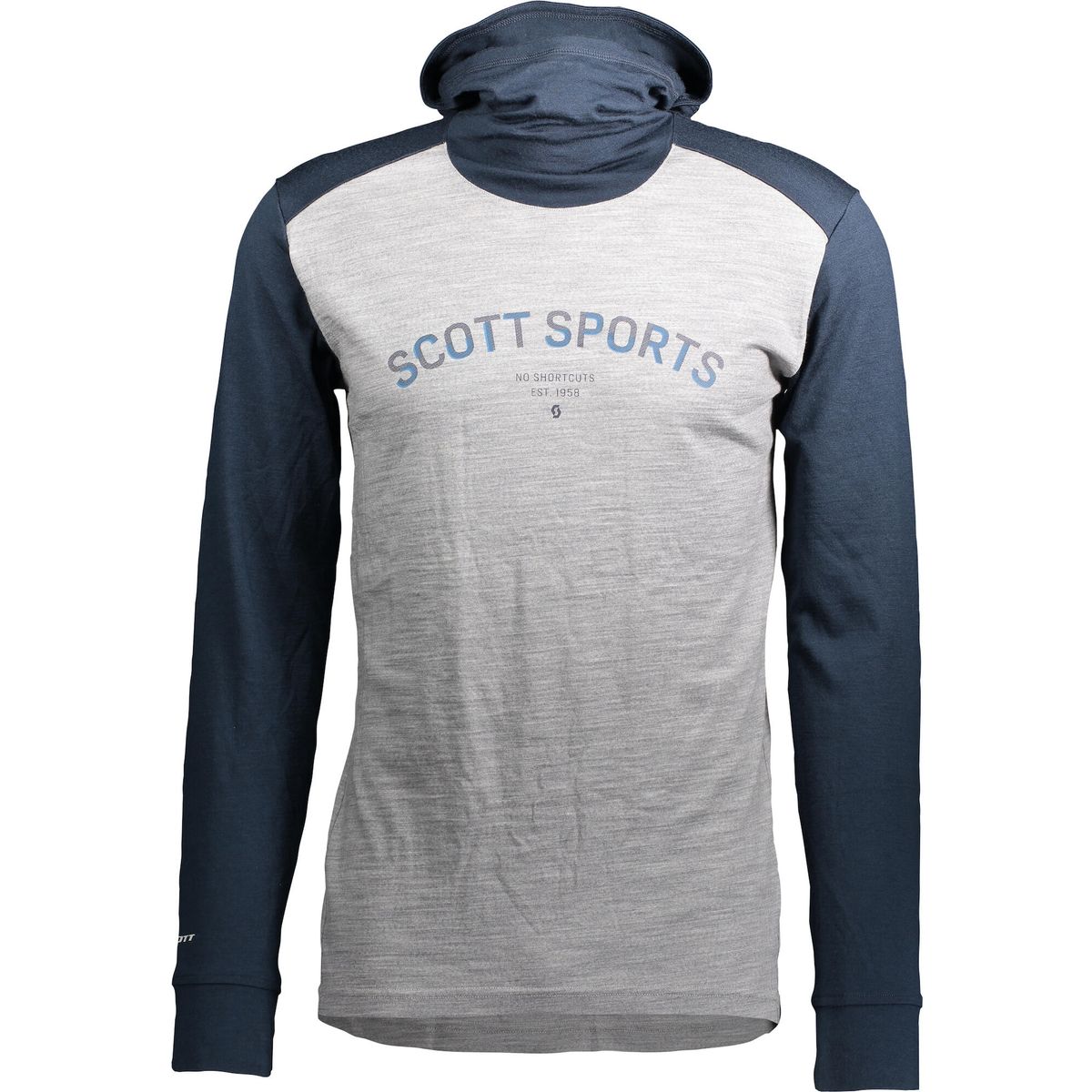 Scott Hoody M's Defined Merino Long Sleeve dark blue/light grey melange (7037) M 2837967037007