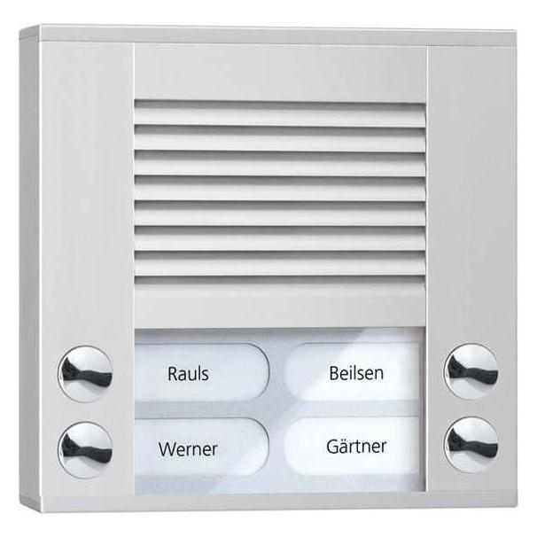 TCS Audio Aussenstation PES04-EN/04 4Tasten 2reihig AP silber (Kabelgebunden) (PES04-EN/04)