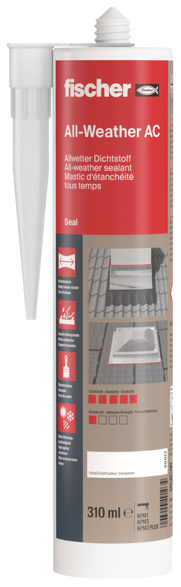 fischer Deutschland Vertriebs GmbH fischer Allwetter Dichtstoff All-Weather AC transparent 310 ml 049103