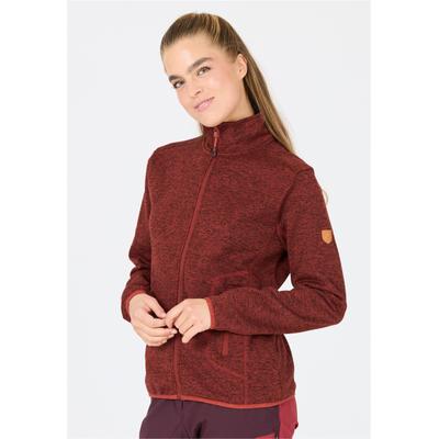 Fleecejacke WHISTLER "SAMANI", Damen, Gr. 48, rot (rot, meliert), 100% Polyester, meliert, normal, hoch geschlossener Ausschnitt, Jacken Fleecejacke, aus schnell trocknendem Funktionsmaterial