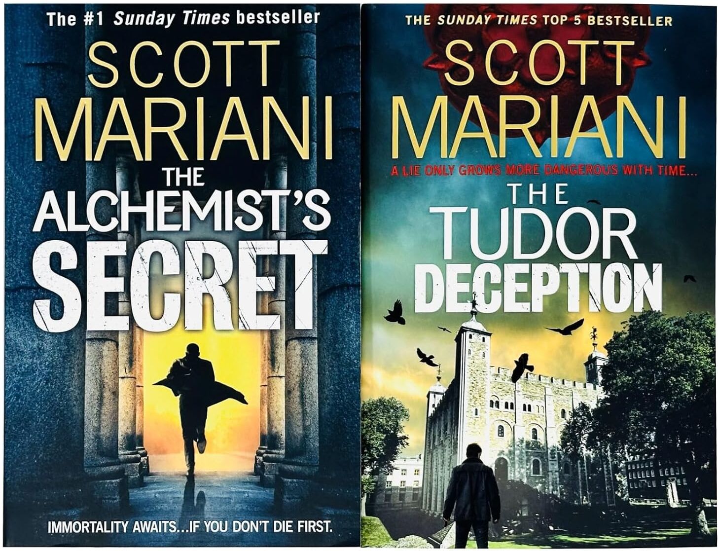 HarperCollins (Avon / HarperNorth imprints) Ben Hope Thrillers 2 Books Collection Set by Scott Mariani - The Alchemist's Secret & The Tudor Deception - Paperback Action Thriller Fiction