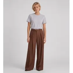 Berwich für Damen. gt1523x Braune Pleat-Hose (42), Wolle, Klassisch