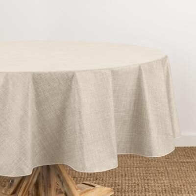 Threadmade Monterey Linen Texture Vinyl Indoor/Outdoor Tablecloth