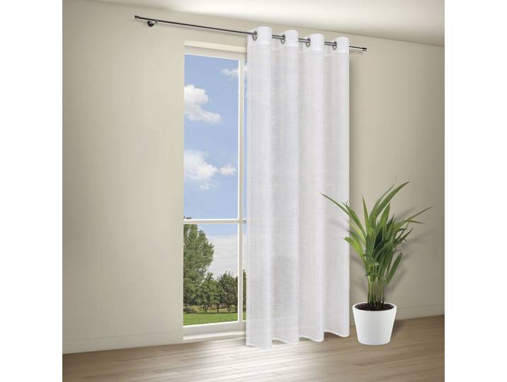 Gardine GERSTER Kenda Gr. 1, weiss (sanftes weiß), B:140cm H:245cm, Wirkware, Polyester, Gardinen, Gardine, SB-Ösenschal Kenda