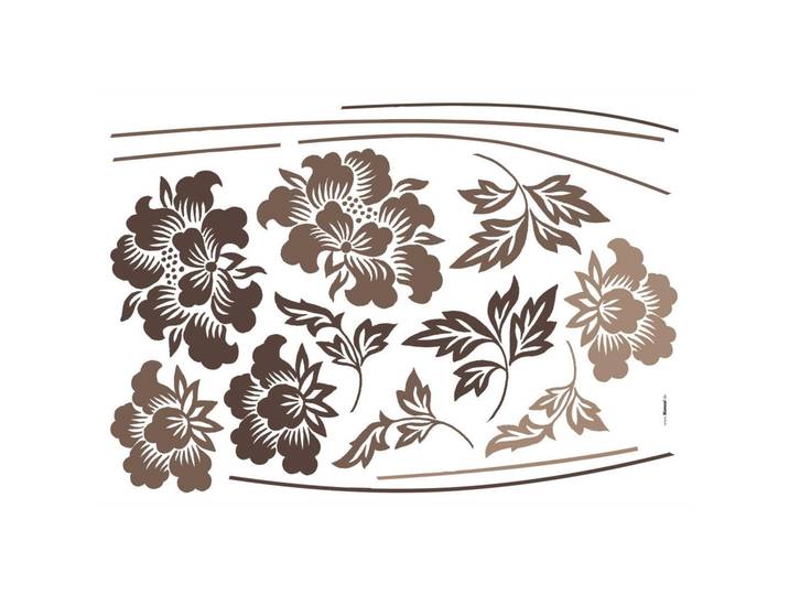 Komar Dekosticker Grace, Klar, Taupe, Kunststoff, 16-teilig, Blumen, 100x70 cm, Made in Germany, einfache und schnelle Anbringung, Tapeten & Wandverkleidungen, Wandtattoos & Sticker, Wandsticker