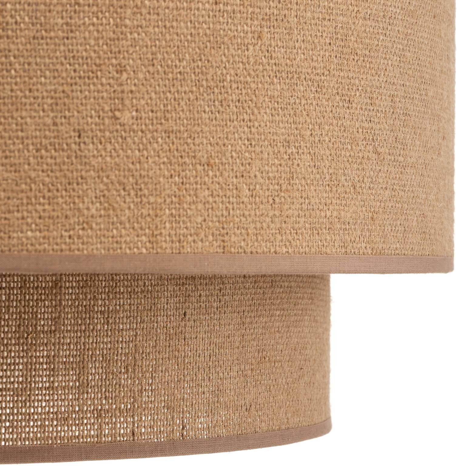 Hängelampe Boho jute Duolla, dimmbar, braun / rost, für Wohn- / Esszimmer, Textil / Stoff / Seide, Landhaus / Rustikal, Pendelleuchte