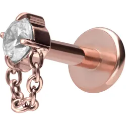 Titan Labret mit Innengewinde KRISTALL + KETTE