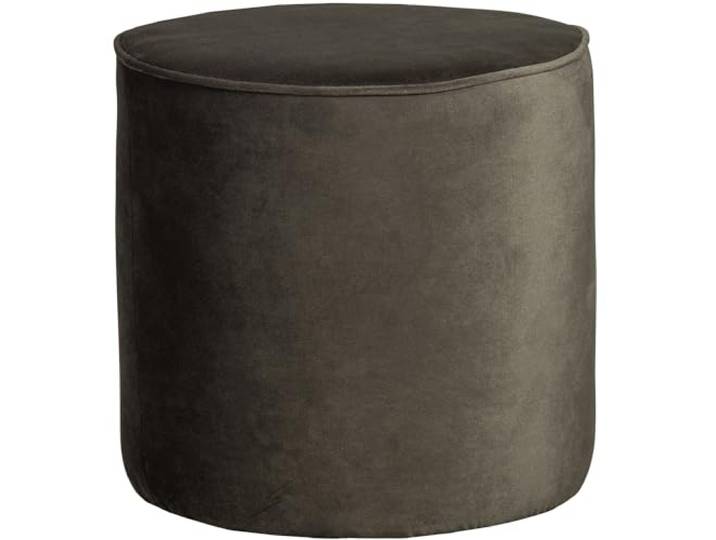 WOOOD Sara Hocker Hoch, Samt, Ø 46 cm, Warmes Grün Sitzhocker mit Samtbezug, Hartholz und MDF Rahmen, Jarra-Samtstoff, Martindale 100.000, belastbar bis 120 kg