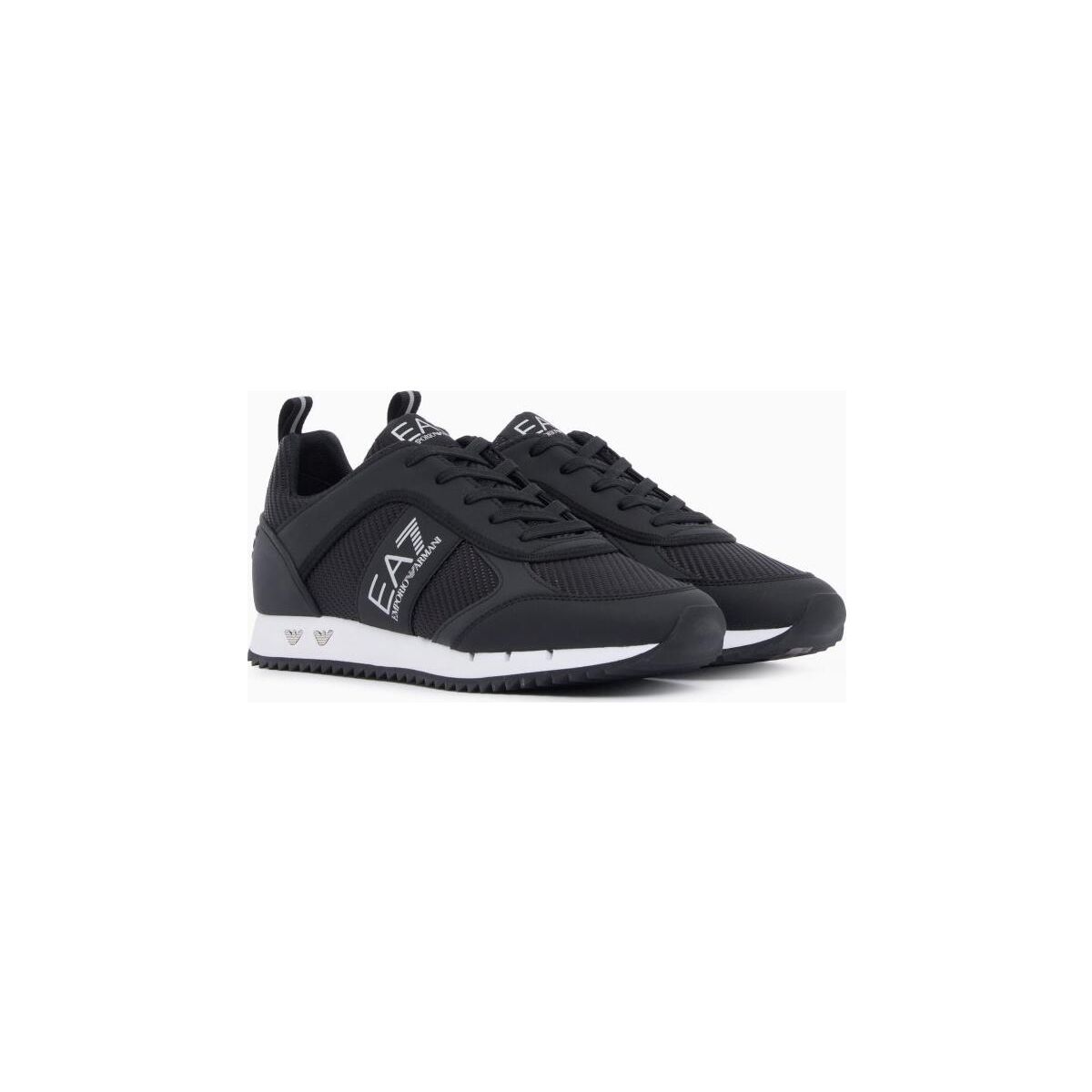 EA7 Sneaker Black AND White Carbon Nubuck Pu+shiny MESH+2M Reflex Pu+tpu black+silver+white (MZ210) 11 7X000337 AF18613-MZ210-11