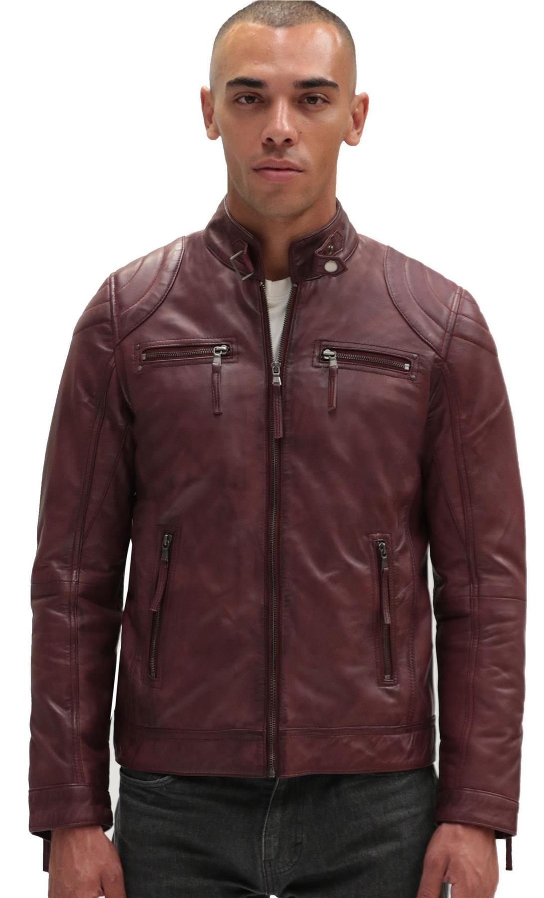 Herren Moto Leder Bikerjacke-Taiwan