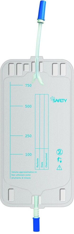 Safety Sacca urina gamba 10 cm 10 pezzi valvola anti-reflusso