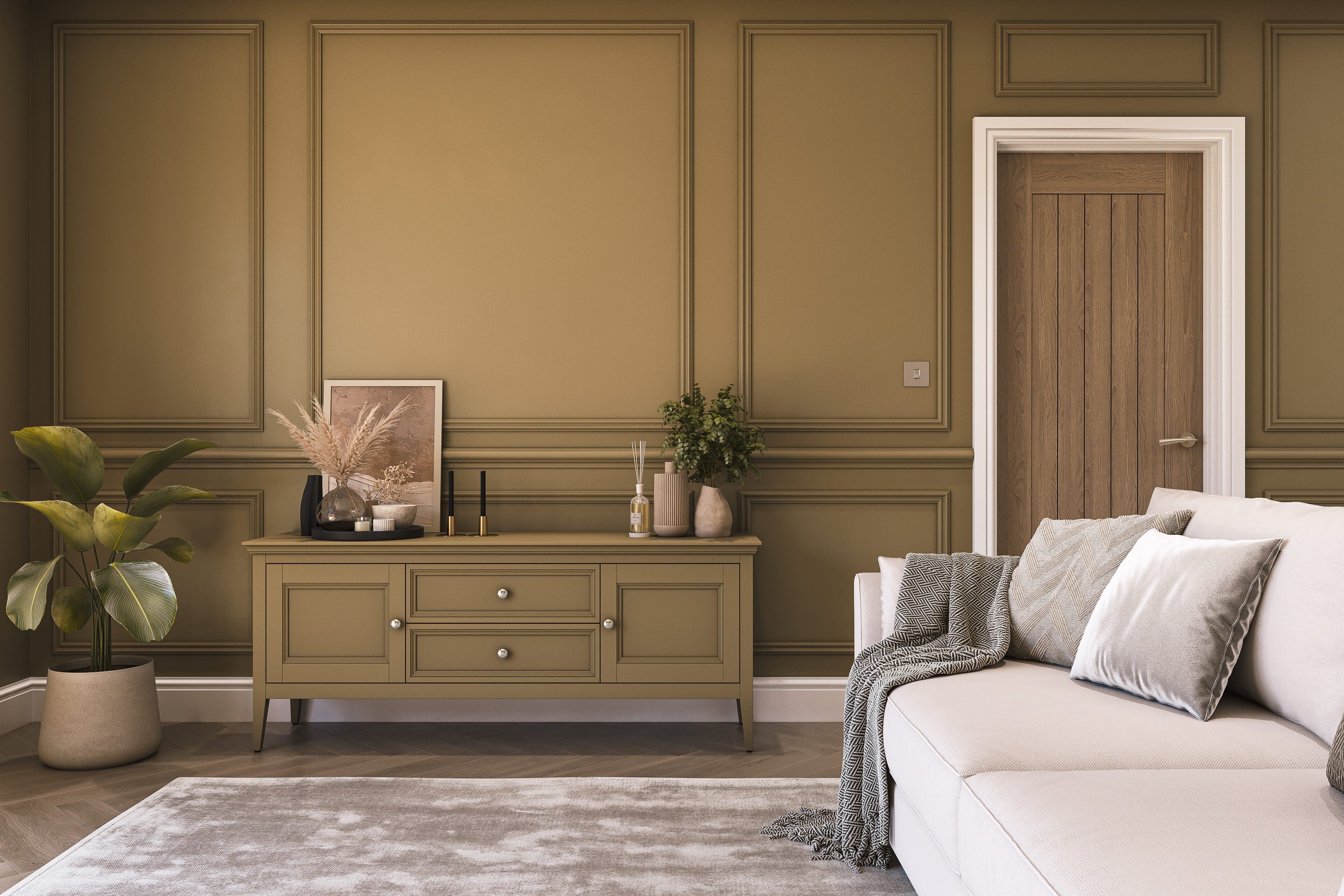 Hemway Peel and Stick Sample - Chalk Based Furniture Paint - Mustard Brown