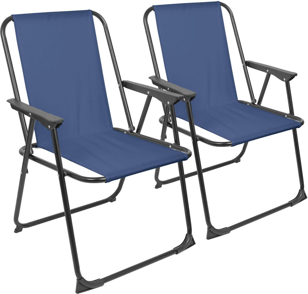 Harbour Housewares Folding Camping Chair Navy 77cm H X 54cm W X 58cm D