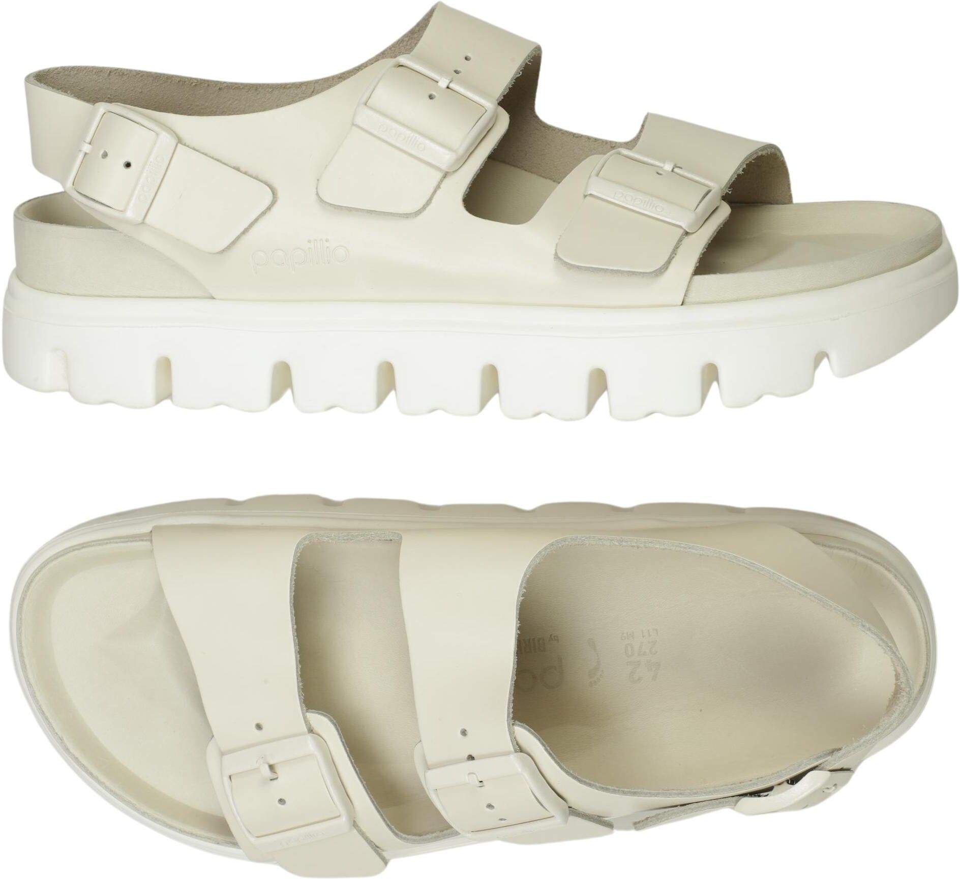 Papillio by Birkenstock Damen Sandalen, Cremeweiß, Gr. EU 42, kein / Etikett - Second Hand