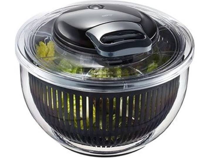 GEFU Salatschleuder PULLIT - 24 cm Schleuder mit Seilzug & Stopp-Button