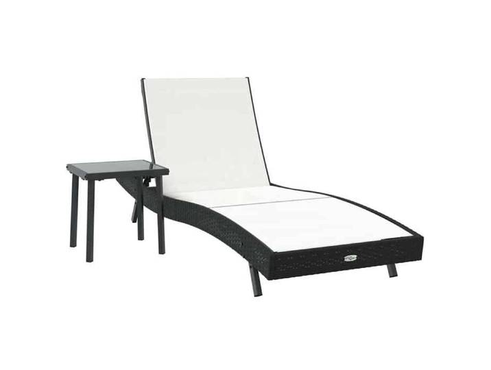 Bain de Soleil - CLARENCE® - Transat - Lot de 2 - RUIGNEUF - 2 PLACES - Noir et Blanc polyrotin 23146