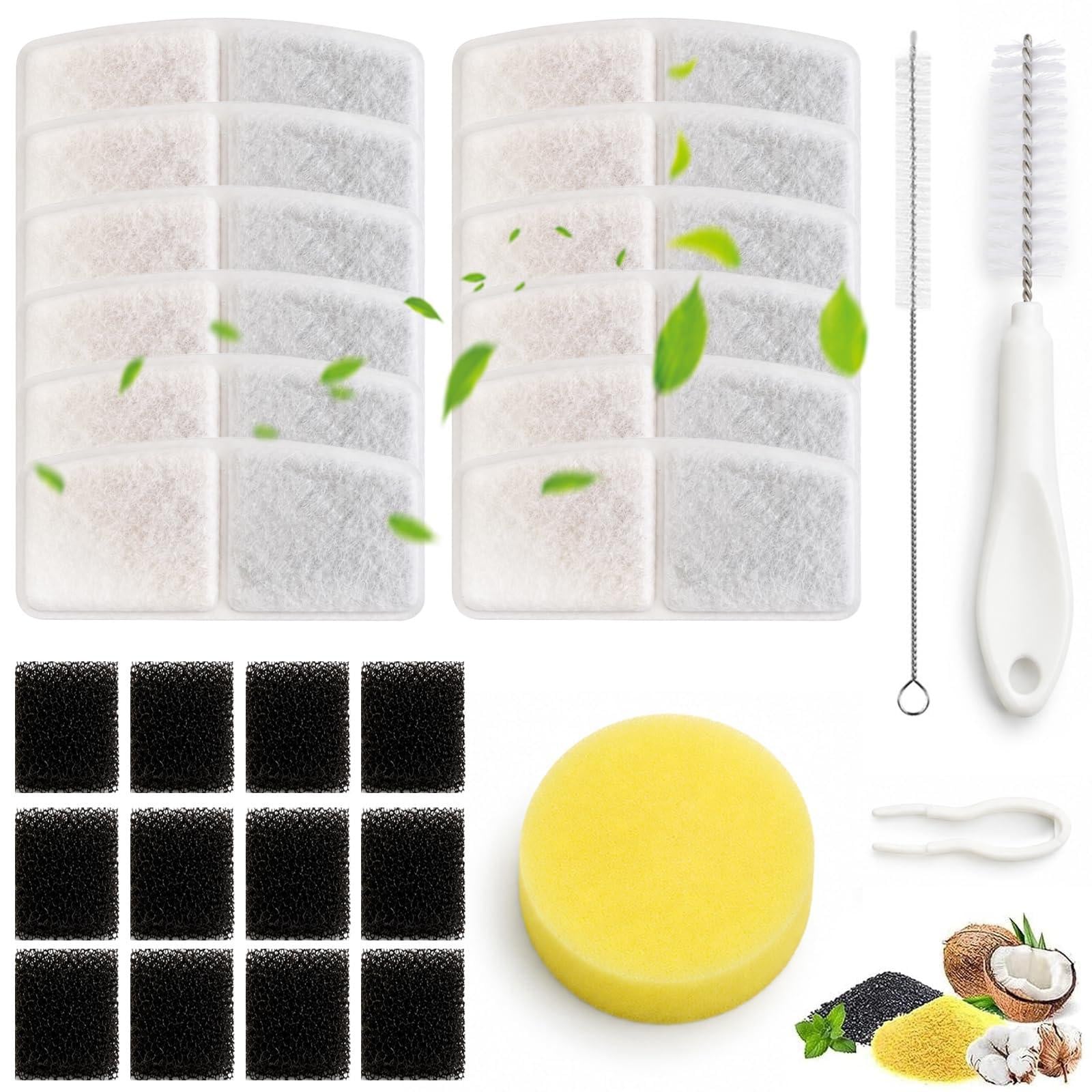 Solidchoice 12 filters voor kattenfontein met reinigingsset, 3,2 l