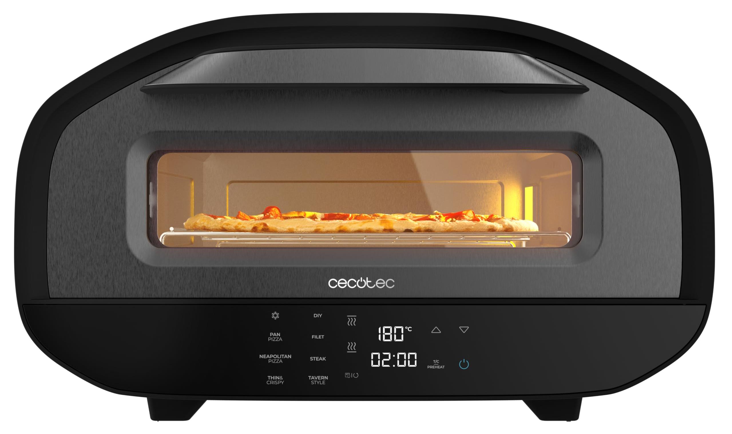 Cecotec Elektrischer Pizzaofen mit Sichtfenster Pizza&Co Tifosi. 1700W, 12 Liter