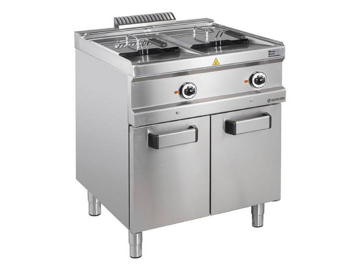 GastroHero Fritteuse Elektro Doppel Fritteuse 2x13 Liter 18 kW Edelstahl Gastro, 18000 W, Sicherheitsthermostat, Ölablasssystem, abnehmbare Reinigungsteile