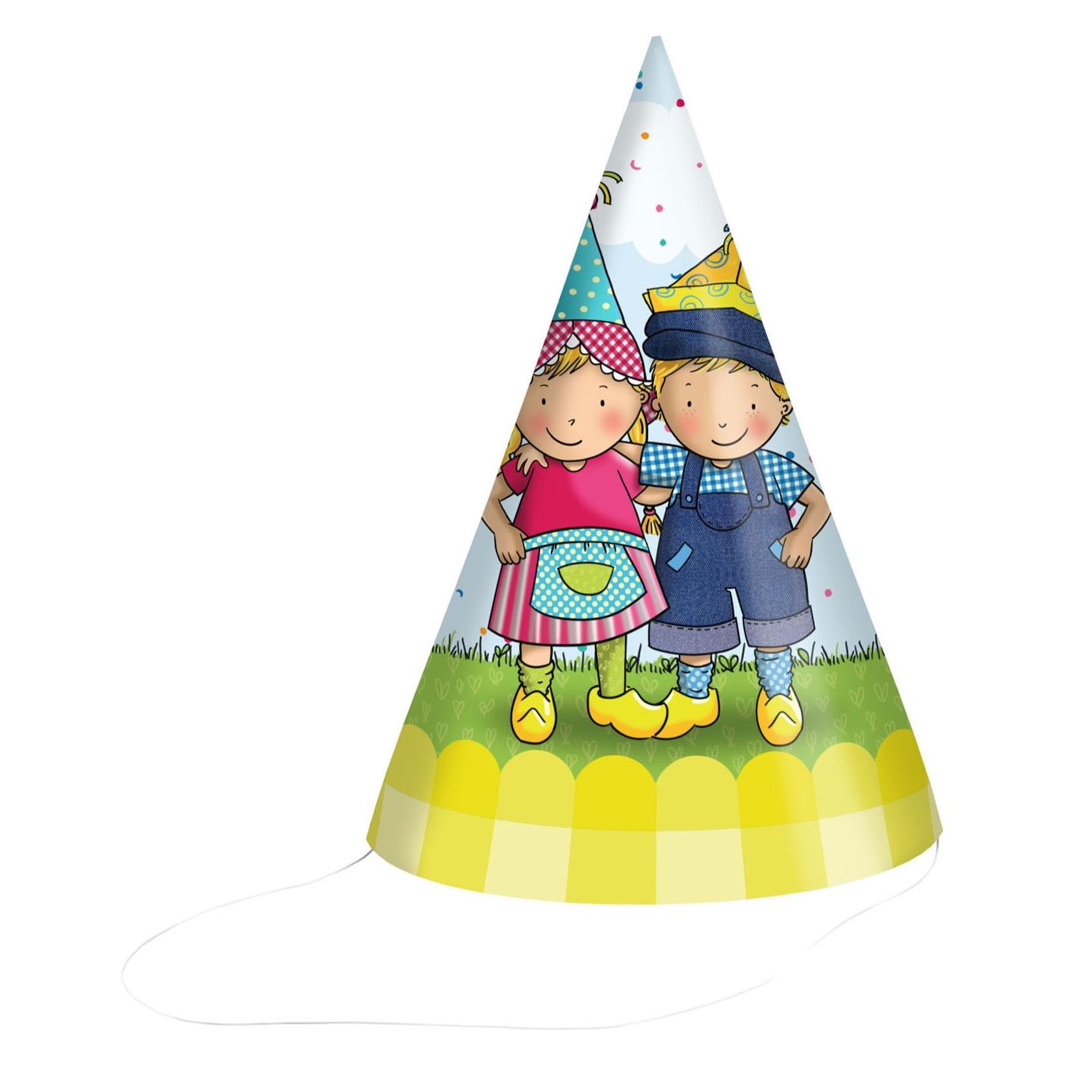 Haza Witbaard Partyhüte Fien &amp Teun 16cm FSC - 6 Stk. (6 Stk.) (76446048)
