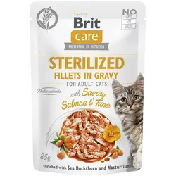 Brit Katze 24 x 85g Fillets in Gravy Salmon & Tuna