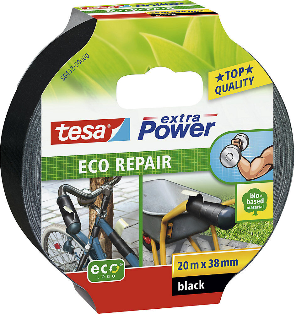 Gewebeband, extra Power® Eco Repair, VE 48 Rollen, schwarz, Bandbreite 38 mm tesa