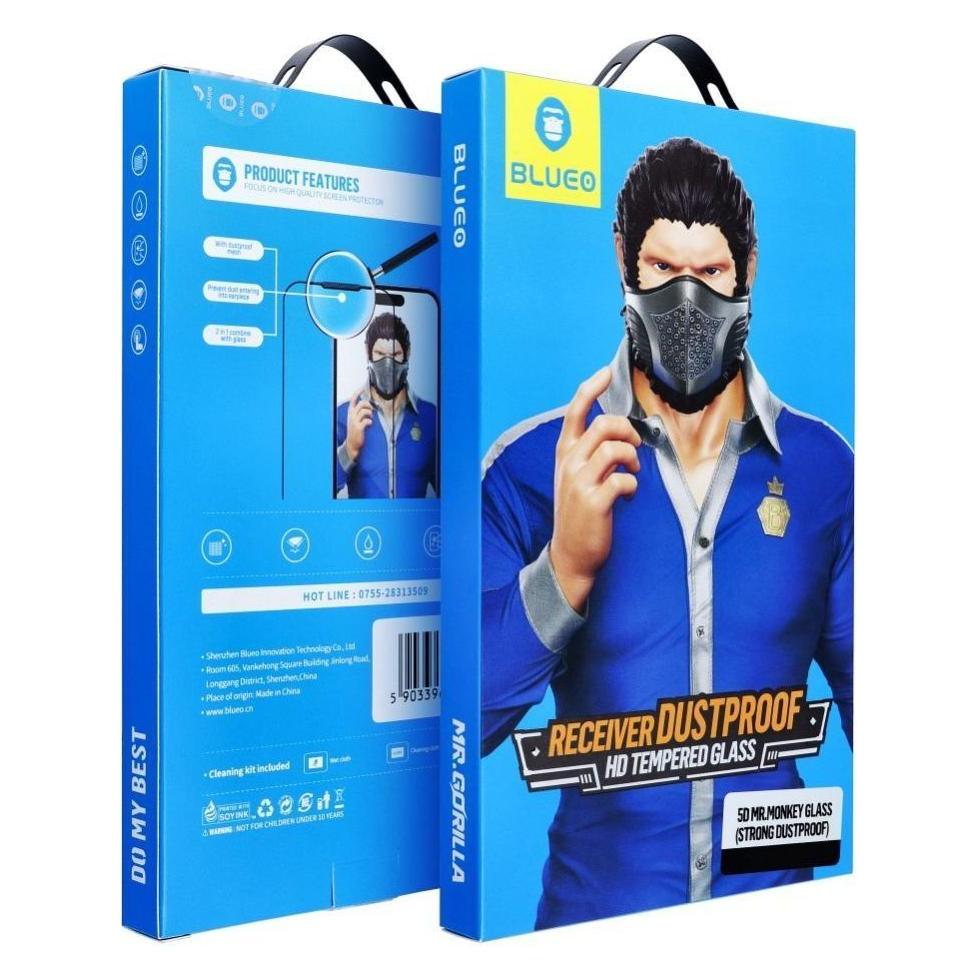 BlueO Protective glass 5D Mr. Monkey Glass - Apple iPhone 17 Pro black (Strong Dustproof) (Apple iPhone 17 Pro) (61306629)