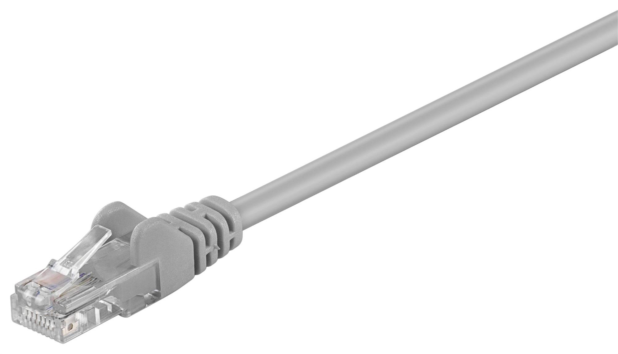 20x Goobay 68372 CAT 5e Patchkabel, U/UTP, grau, 30 m - Kupferummantelter Aluminiumleiter (CCA)