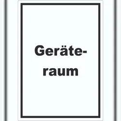 HB-Druck Geräteraum Aufkleber mit Text Schuppen hochkant A1 (594x841mm)