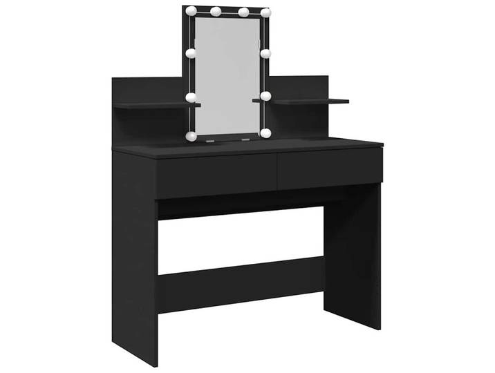 vidaXL Schminktisch Schminktisch mit LED-Beleuchtung Schwarz 100x40x130 cm (1-St)