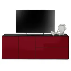 Mäusbacher TV-Lowboard Colors Glas Rot Bordeaux