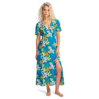 Sommerkleid BILLABONG "Jet Set", Damen, Gr. L, bunt (agua flores), Obermaterial:100% Viskose., Kleider Sommerkleid
