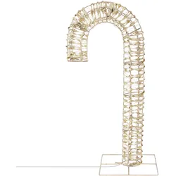 LED-ZUCKERSTANGE 75 cm Gold 400 LEDs Warmweiß Timer Metall Aussen