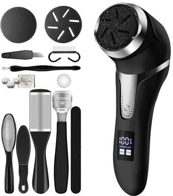 Inspire Select Rechargeable Electric Foot Rasp Callus Remover IPX7 Waterproof Pedicure Foot Sander W 3 Grinding Heads For Dead Skin 01
