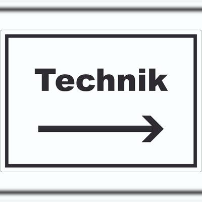 HB-Druck Technik Aufkleber mit Text und Richtungspfeil rechts Hauswirtschaftsraum waagerecht A4 (210x297mm)