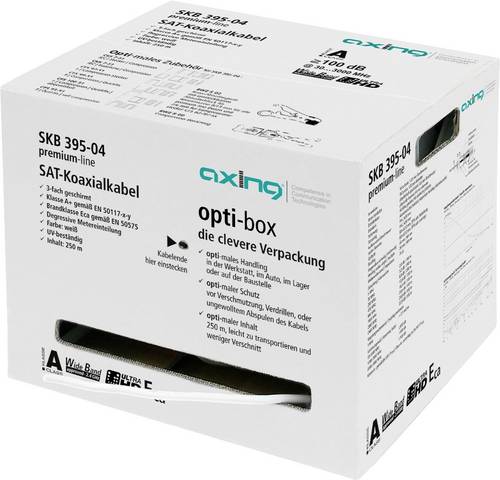 Axing SKB 395-04 Koaxialkabel Außen-Durchmesser: 6.8mm 75Ω 100 dB Weiß Meterware