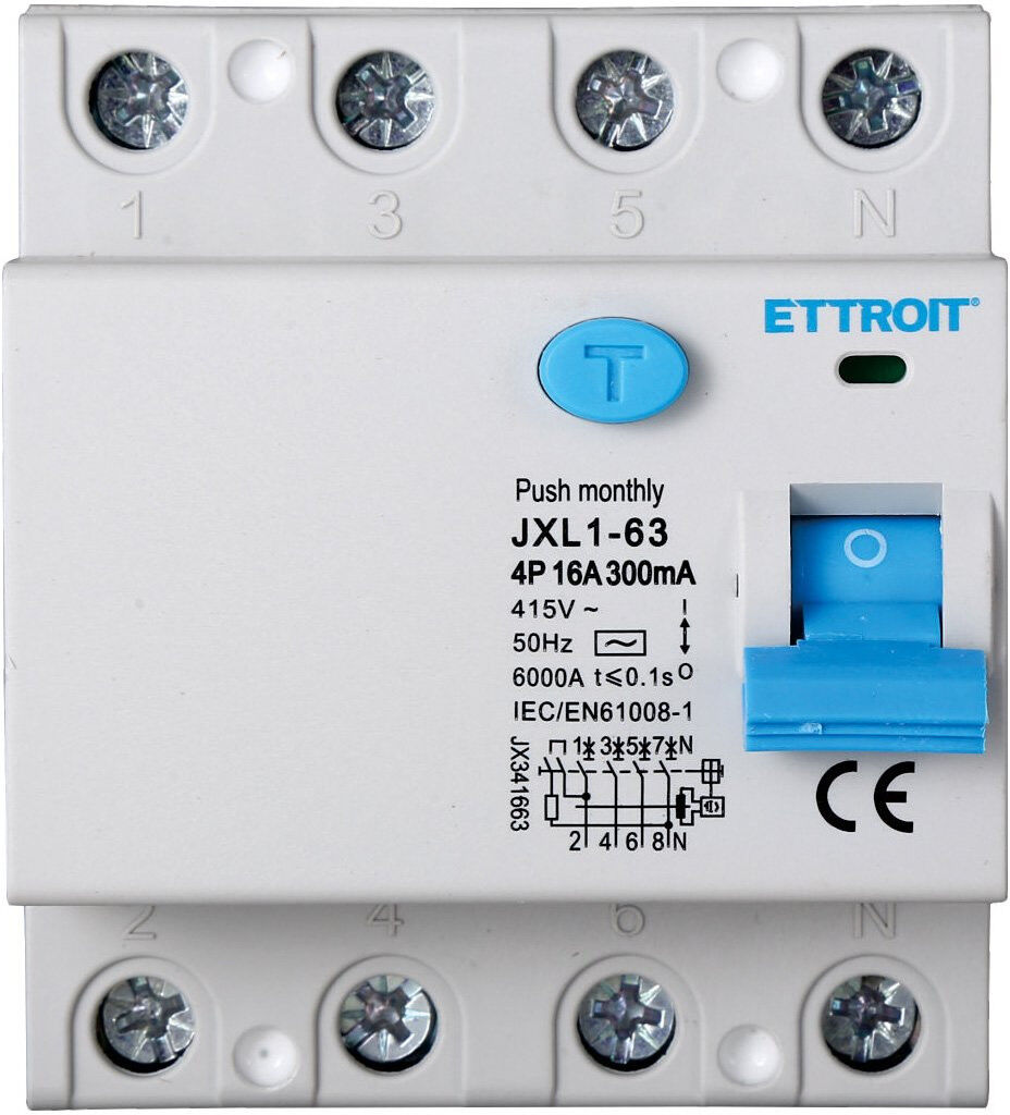 Ettroit Interruttore Differenziale Puro 4p 16 A 300 Ma  Jx341663