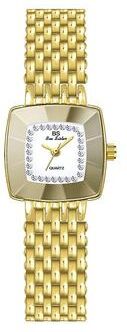 Inspired Deals Elegant Women's Square Watch With Stainless Steel Strap And Quartz Movement gold