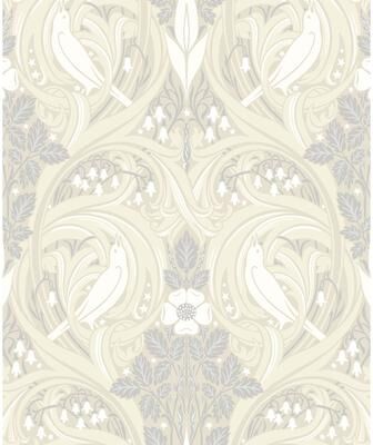 Seabrook Designs Bird Scroll Nonwoven Unpasted Wallpaper
